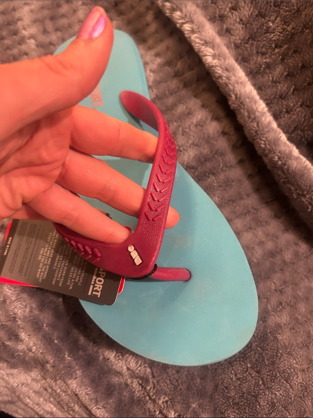 NWT Women’s Turquoise and Raspberry Ironman IronSport Flip Flops Sandals sz8 - Picture 7 of 9